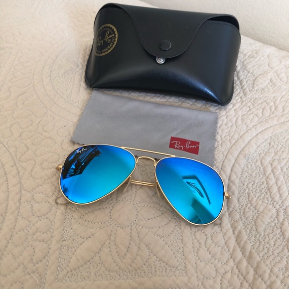 Ray Ban aviators in blue - Picture 2 of 3